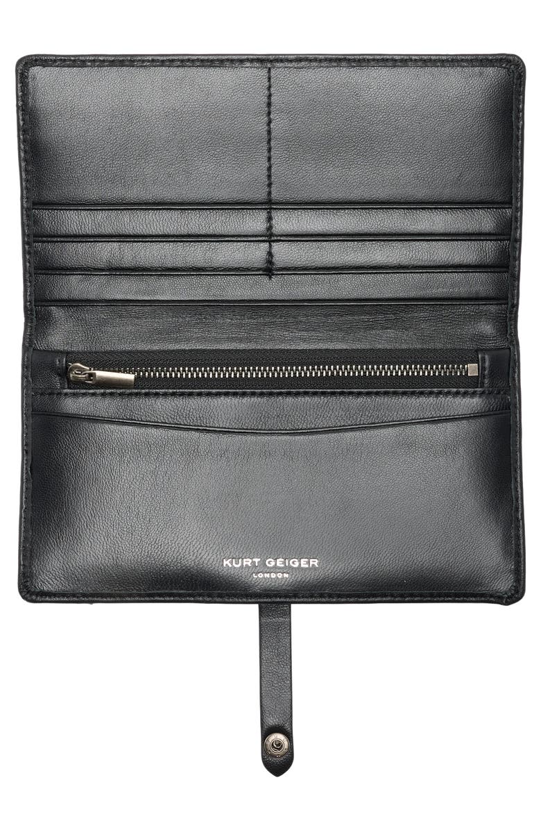 Kurt Geiger London Quilted Leather Bifold Wallet, Alternate, color, Black/ Comb