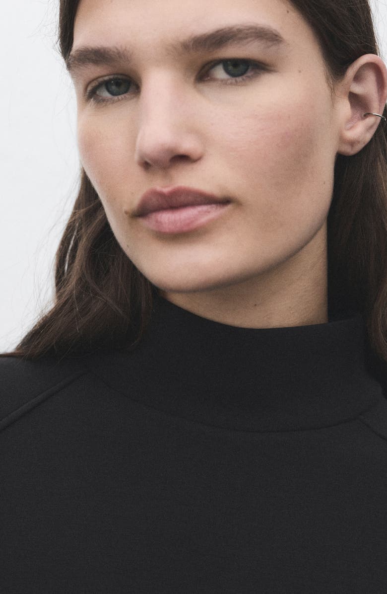 MANGO Mock Neck Sweatshirt, Alternate, color, Black