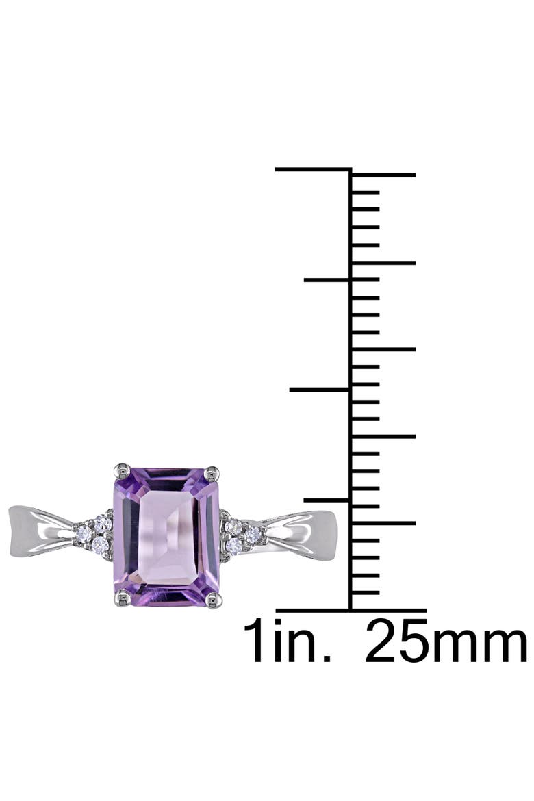 Emerald-Cut Amethyst & Diamond Ring, Alternate, color, Amethyst