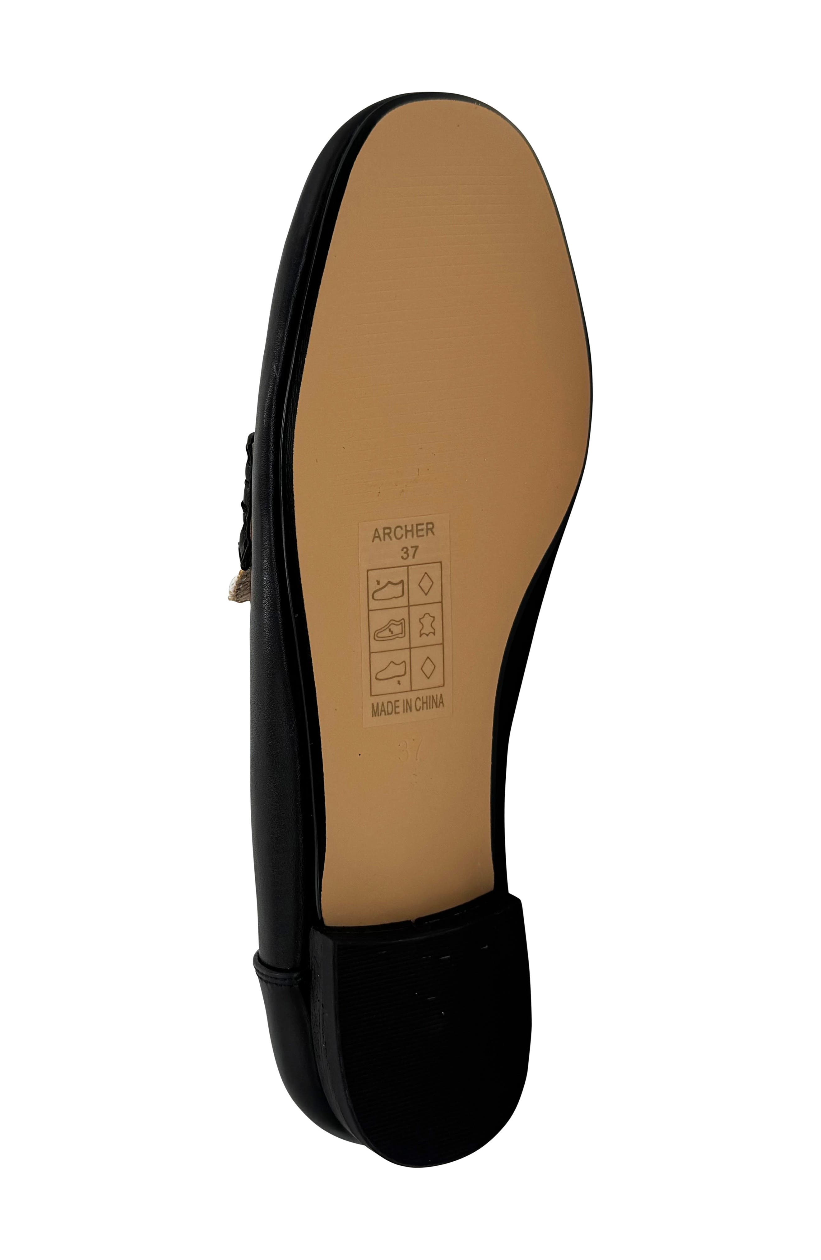 CHELSEA CREW Archer Knit Loafer, Alternate, color, Black And Bone Pu