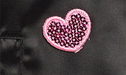 Flapdoodles Kids' Sequin Patch Satin Bomber Jacket In Pink