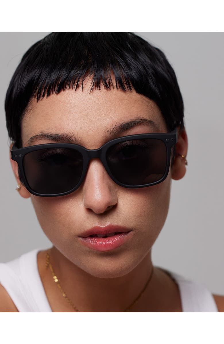 IZIPIZI #L 54mm Rectangular Sunglasses, Alternate, color, Black