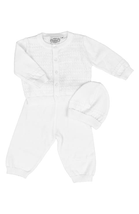 Cotton Cardigan, Pants & Hat Set (Baby)