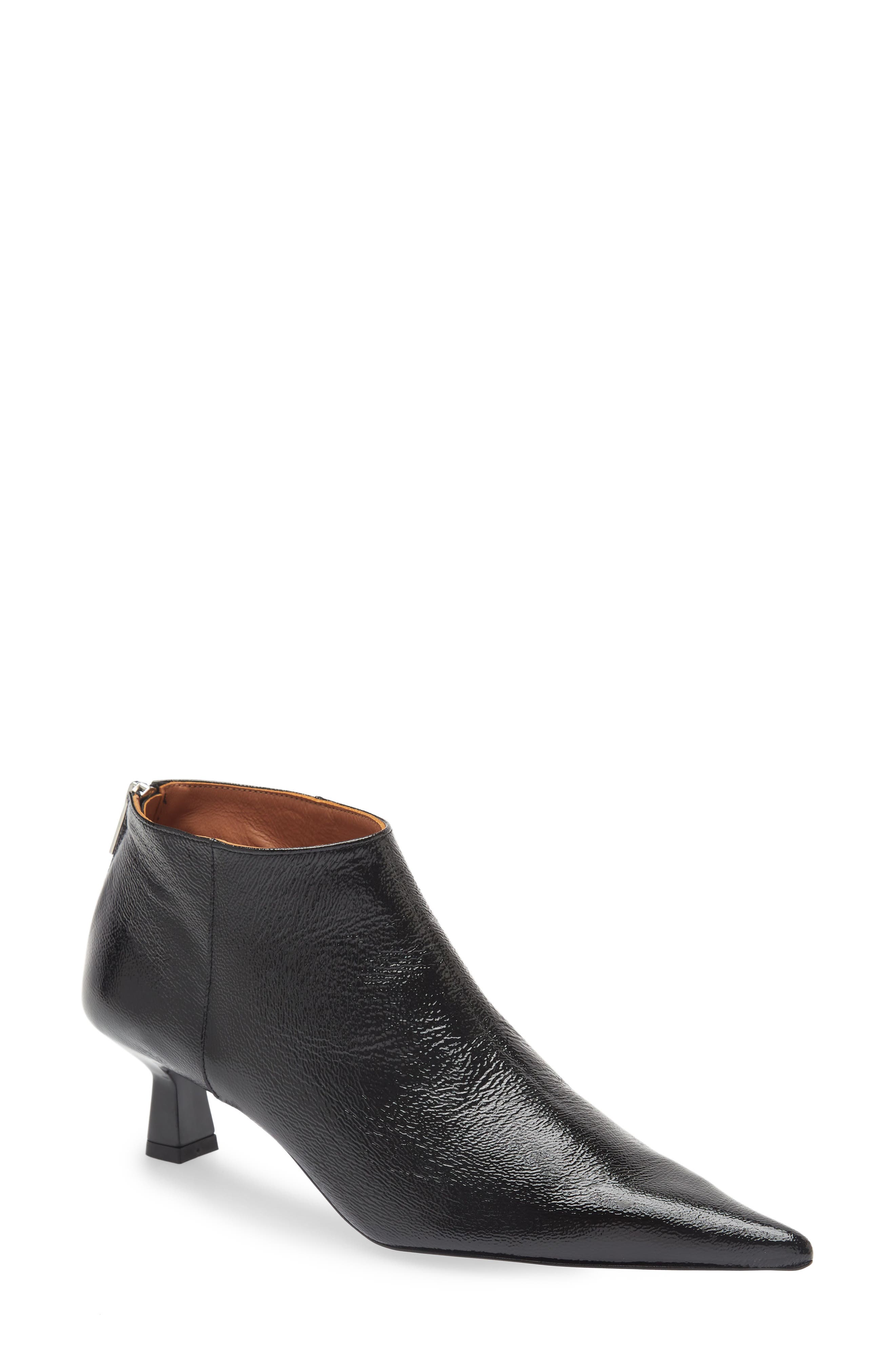 Ganni Pointed Toe Bootie, Main, color, 