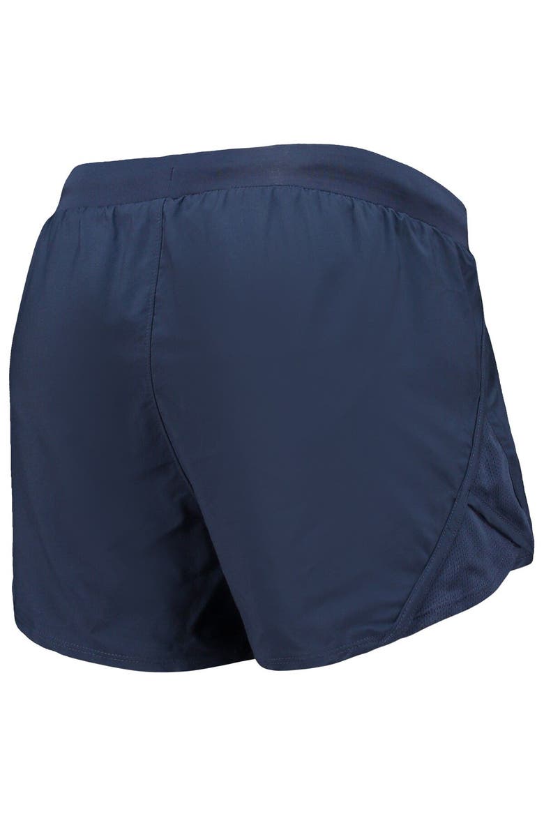 Women's Under Armour Navy Auburn Tigers Fly By Run 2.0 Performance Shorts, Alternate, color, Navy