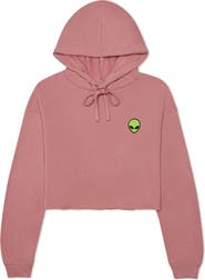 Dalix Alien Cropped Fleece Hoodie