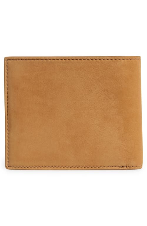Tom Ford T-line Nubuck Leather Bifold Wallet In Caramel