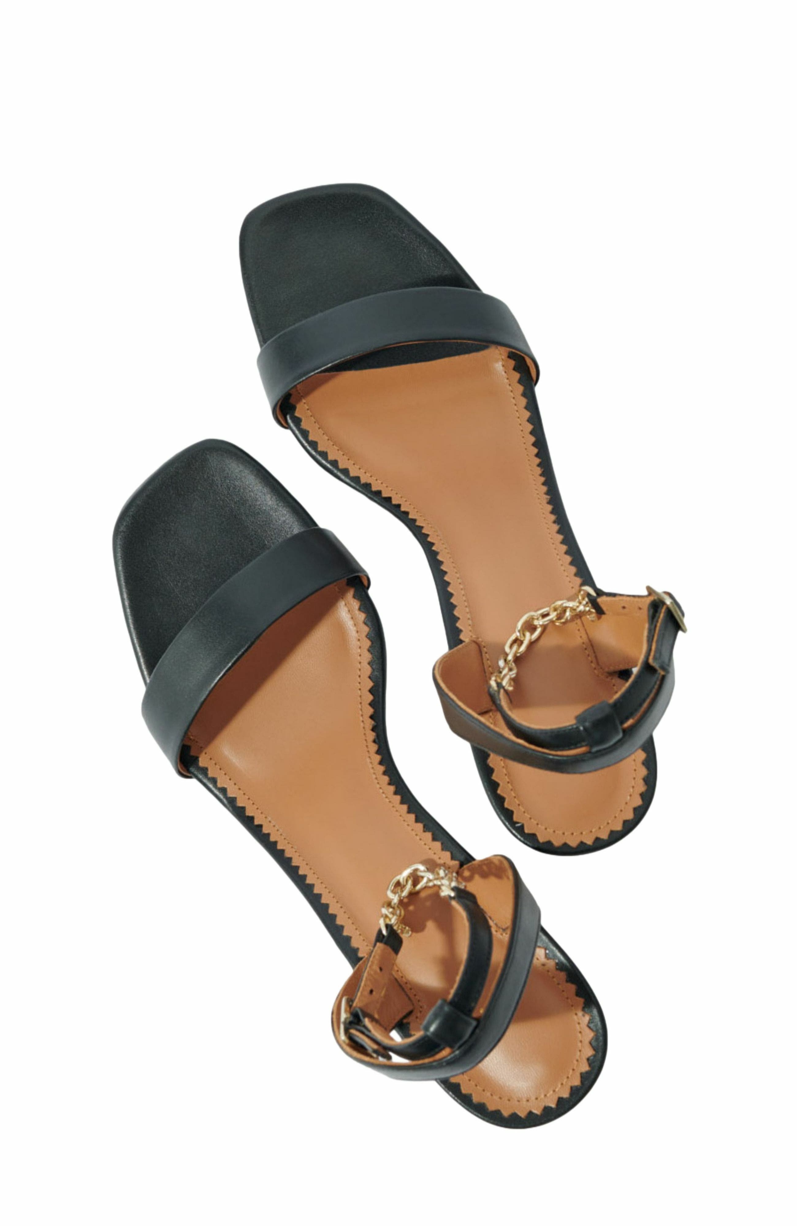 maje Leather sandals with heels, Alternate, color, 