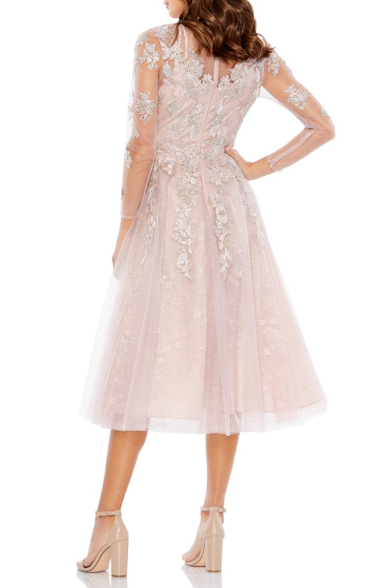 Mac Duggal Floral Embroidered Long Sleeve Lace & Tulle Cocktail Dress, Alternate, color,