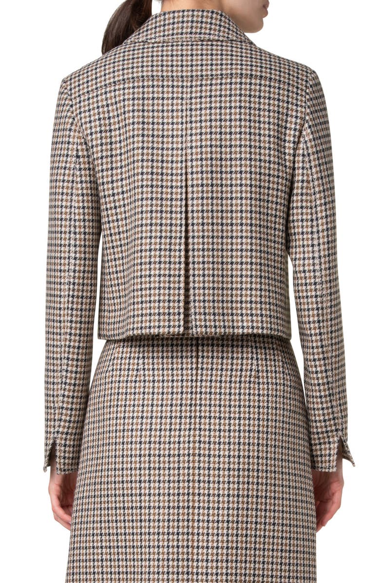 Akris punto Houndstooth Shetland Wool Tweed Crop Jacket, Alternate, color,