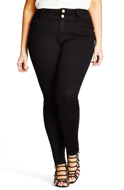 Asha High Waist Skinny Jeans (Plus Size)