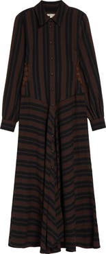 Diotima Lewis Stripe Long Sleeve Maxi Shirtdress