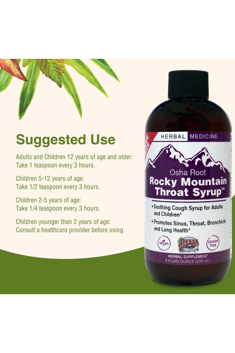 Rocky Mountain Throat Syrup, Throat & Lung Support, 8 fl oz, Alternate, color, No Color