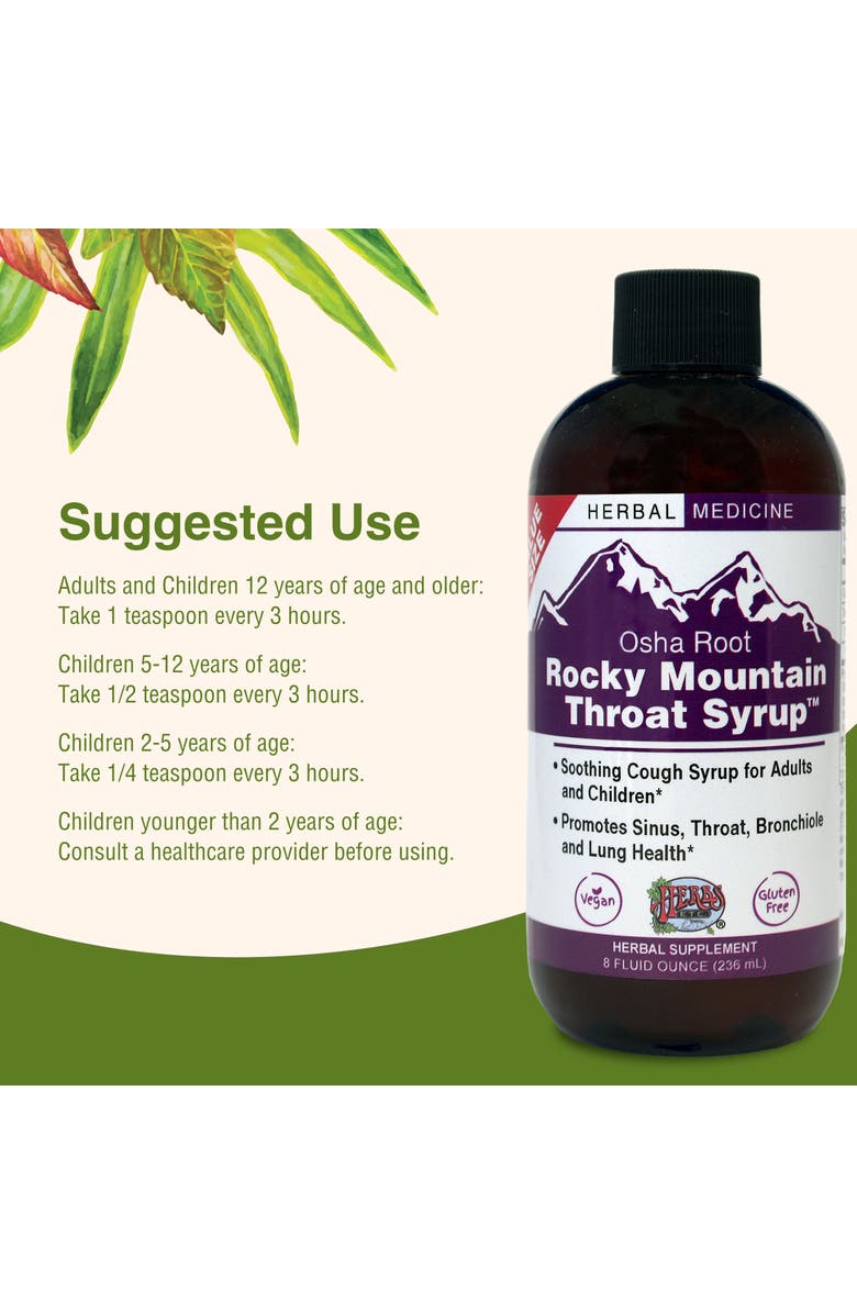 Herbs Etc. Rocky Mountain Throat Syrup, Throat & Lung Support, 8 fl oz, Alternate, color, NO COLOR
