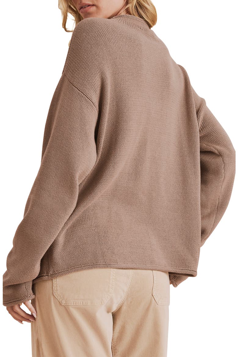 Elsie Cotton Blend Roll Edge Sweater, Alternate, color, TAUPE