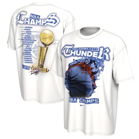 Unisex Nike  White Oklahoma City Thunder 2025 NBA Finals Champions Celebration Parade Roster T-Shirt