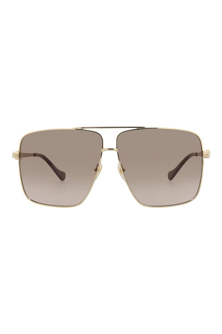 63mm Oversize Square Sunglasses, Main, color, GOLD GOLD BROWN