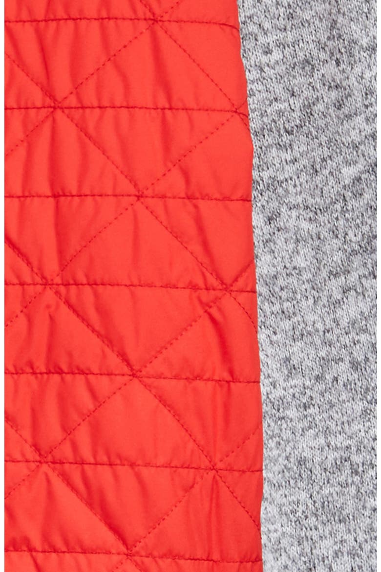 Kids' Quilted Sweater Fleece Hoodie, Alternate, color, RAGE RED
