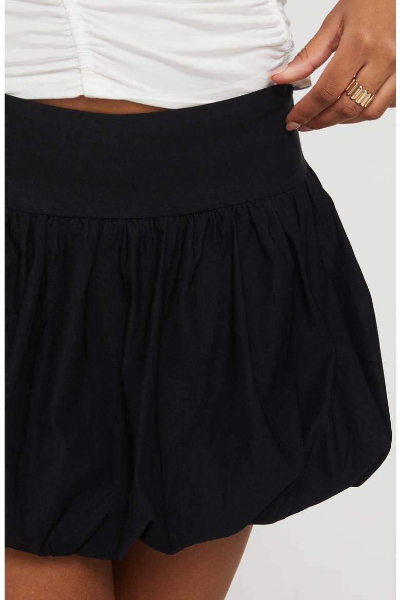 Mersale Bubble Hem Miniskirt, Alternate, color, BLACK
