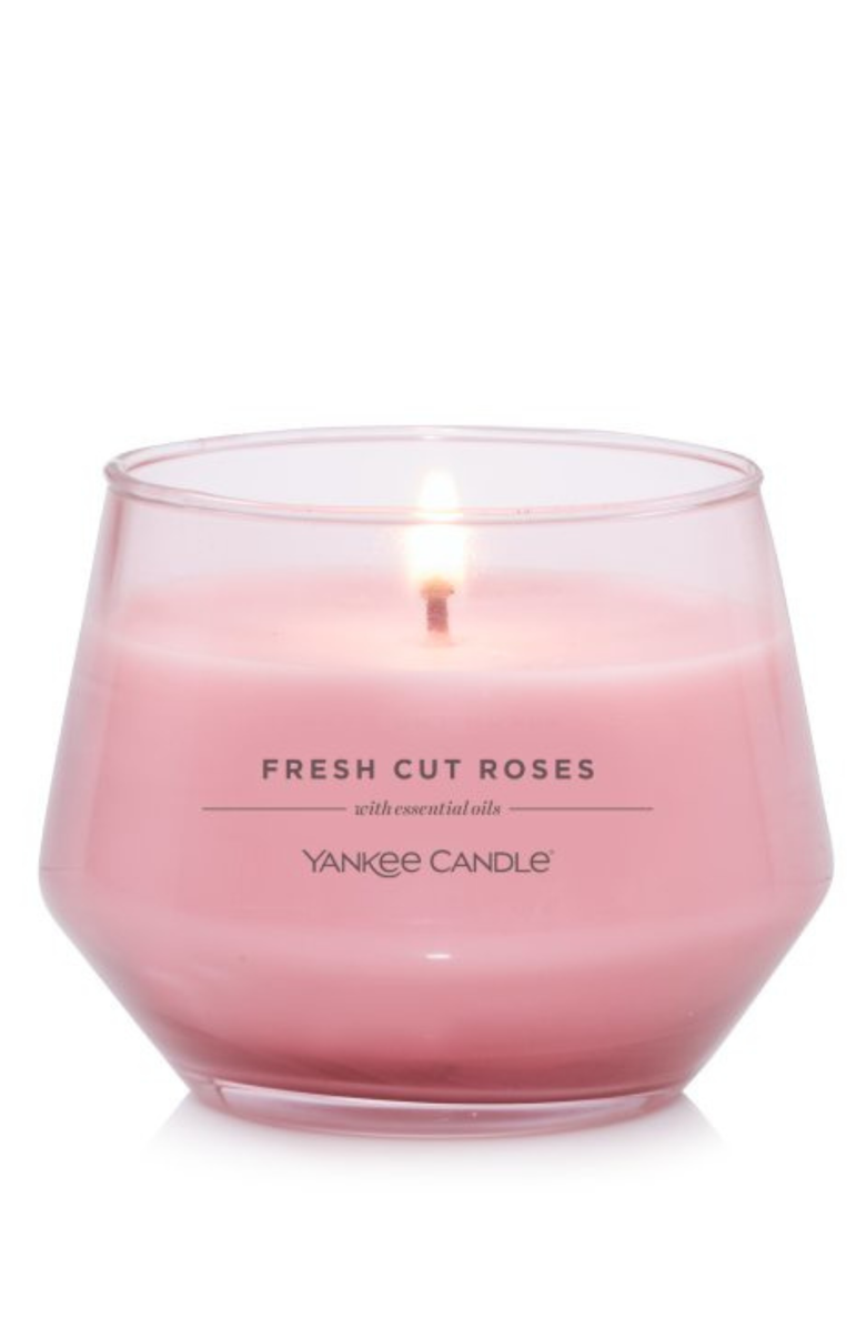 YANKEE CANDLE Fresh Cut Roses Studio Candle with Essential Oils, Set of 2, Alternate, color, Pink