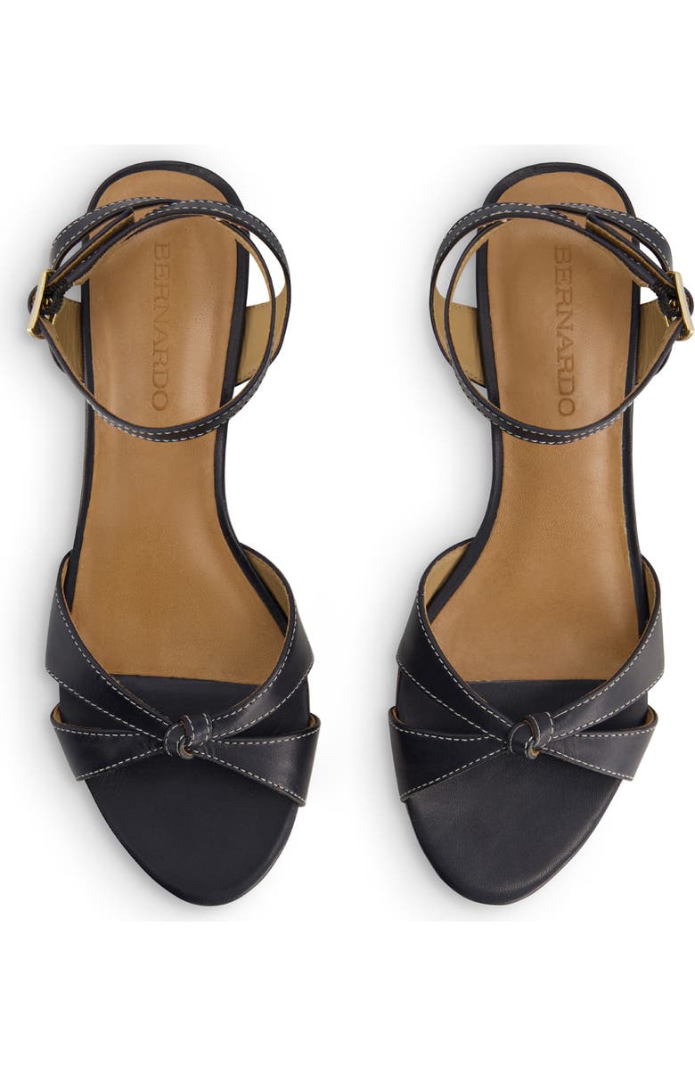 Bernardo Footwear Garcel Ankle Strap Wedge Sandal, Alternate, color, Navy Antique Calf