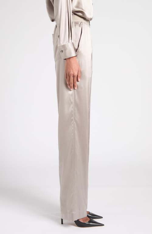 Tom Ford Stretch Silk Satin Pajama Pants In Silver