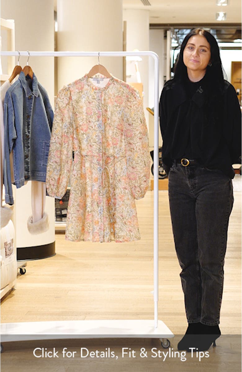 Floral Embroidered Button-Up Shirtdress, sales video thumbnail