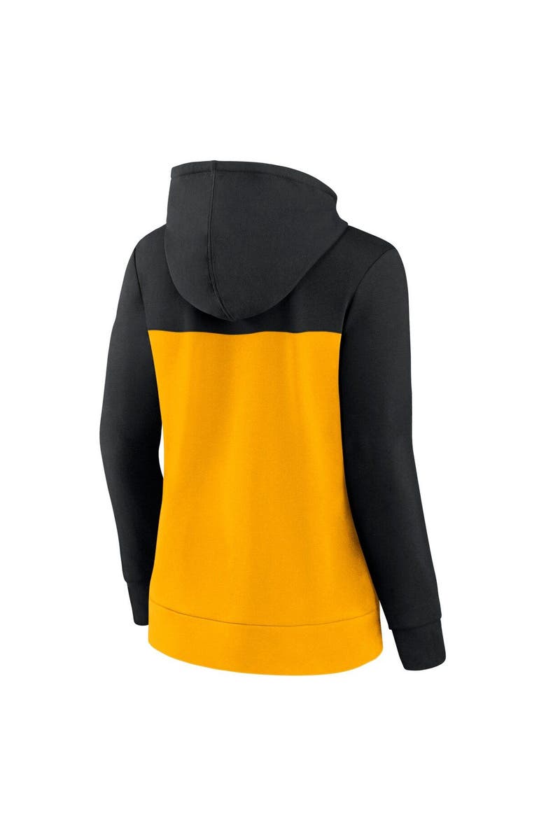 FANATICS Women's Fanatics Branded Black/Gold Pittsburgh Steelers Take The Field Color Block Full-Zip Hoodie, Alternate, color, 