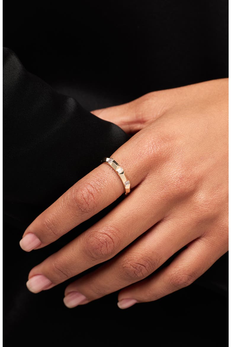 Solid Yellow Gold - Astrid Diamond Station Ring, Alternate, color, Gold