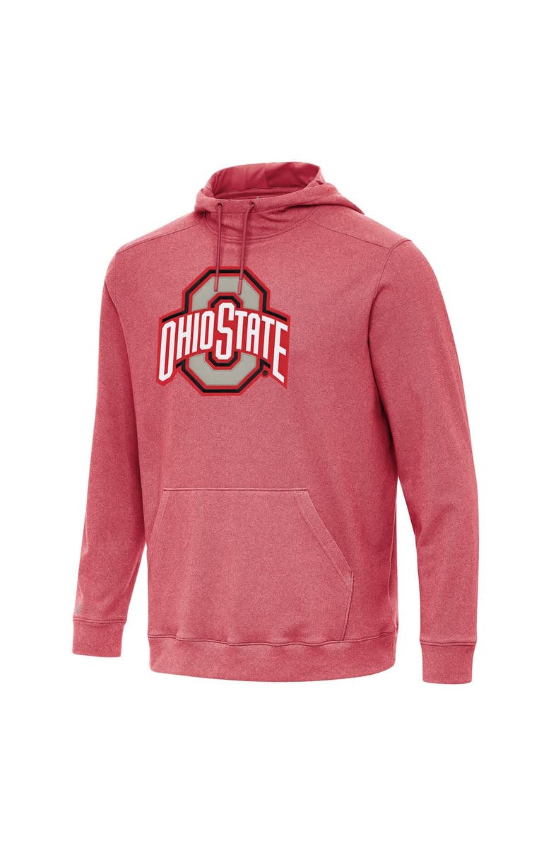 ANTIGUA Men's Antigua Heather Scarlet Ohio State Buckeyes Cloud Pullover Hoodie, Alternate, color, Heather Red