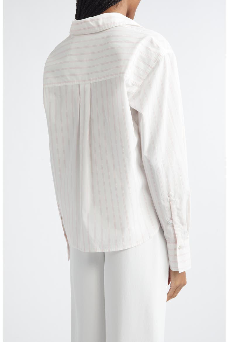 Stripe Crop Poplin Shirt, Alternate, color, OFF WHITE/ CASA ROSA