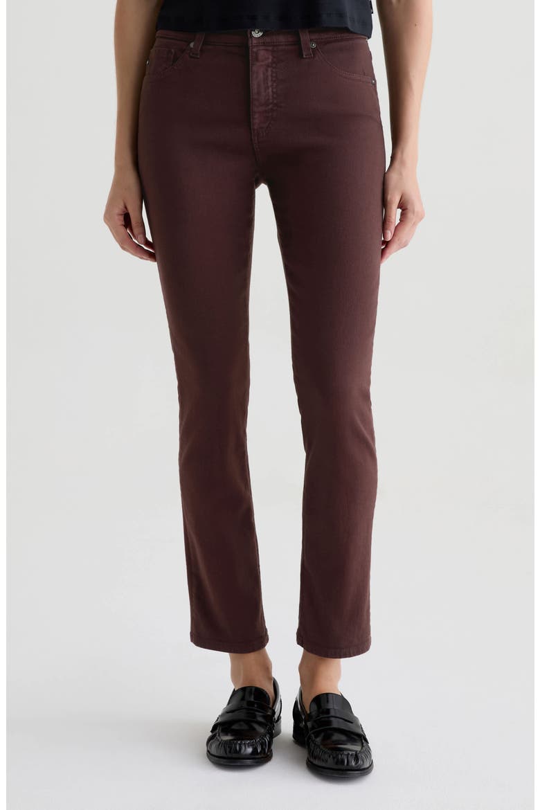 Mari Mid Rise Slim Straight Leg Jeans, Main, color, COFFEE BEAN