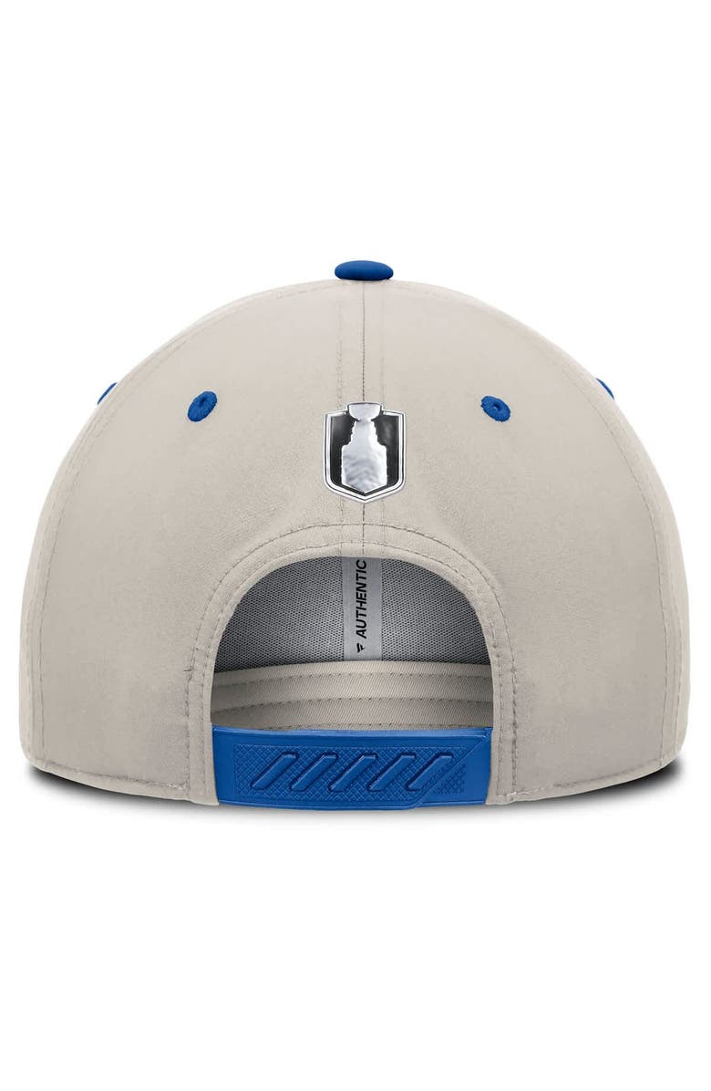 FANATICS Men's  Fanatics  Blue/Gray St. Louis Blues 2025 Stanley Cup Playoffs Locker Room Trucker Adjustable Hat, Alternate, color, 