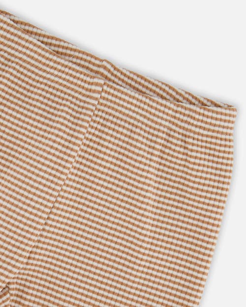 Deux Par Deux Rib Striped Leggings In Pink