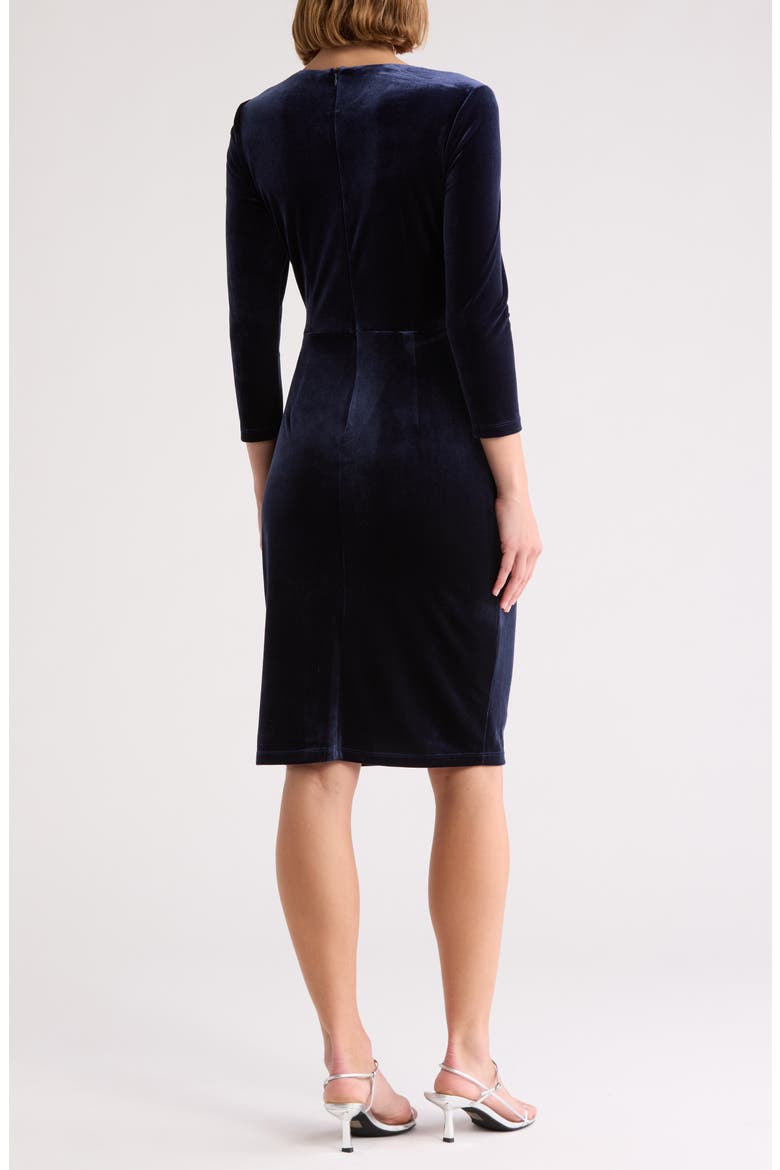 Velvet Sheath Dress, Alternate, color, NAVY