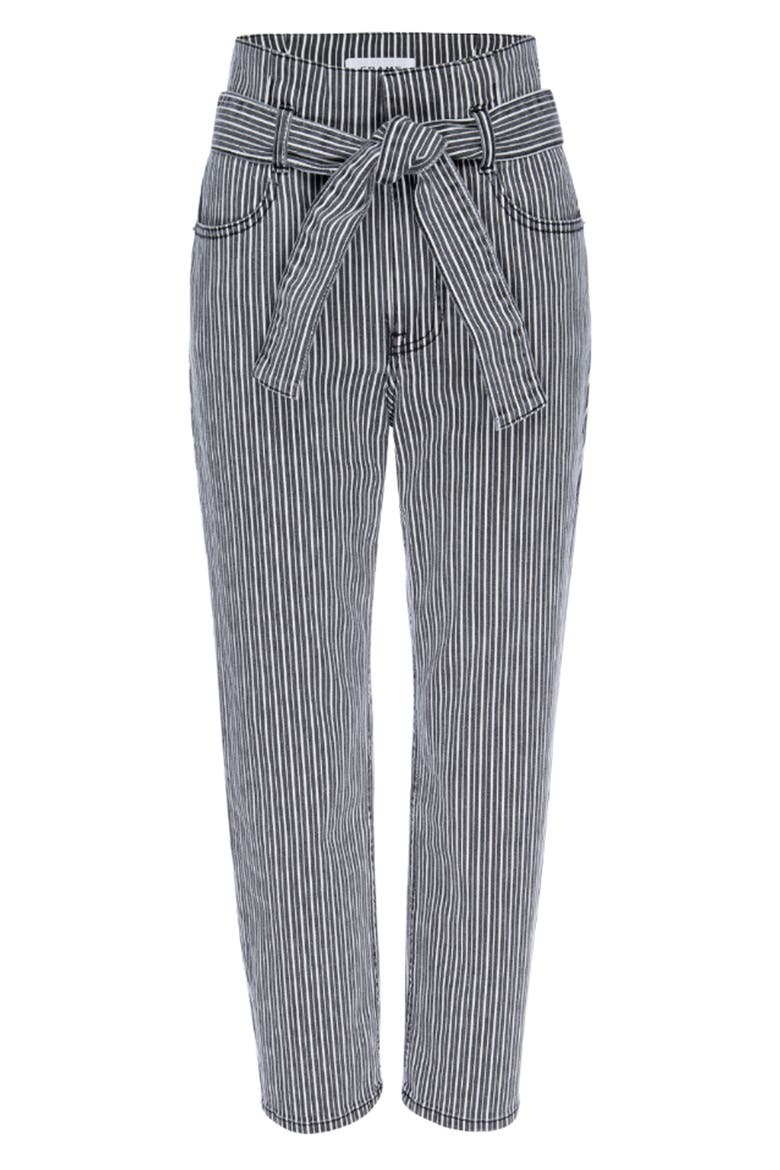 Belted Pegged Jeans, Main, color, NOIR MULTI