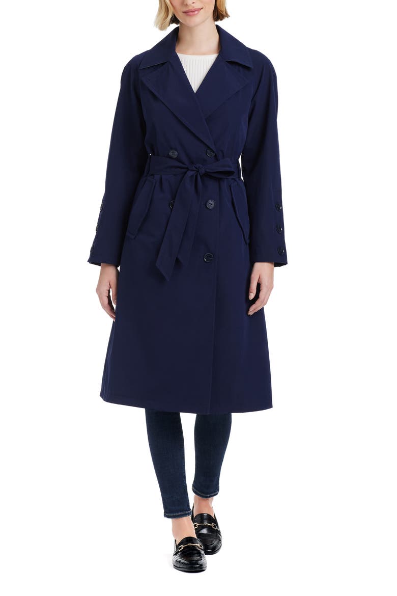 double breasted trench coat, Alternate, color, PLANETARY NAVY
