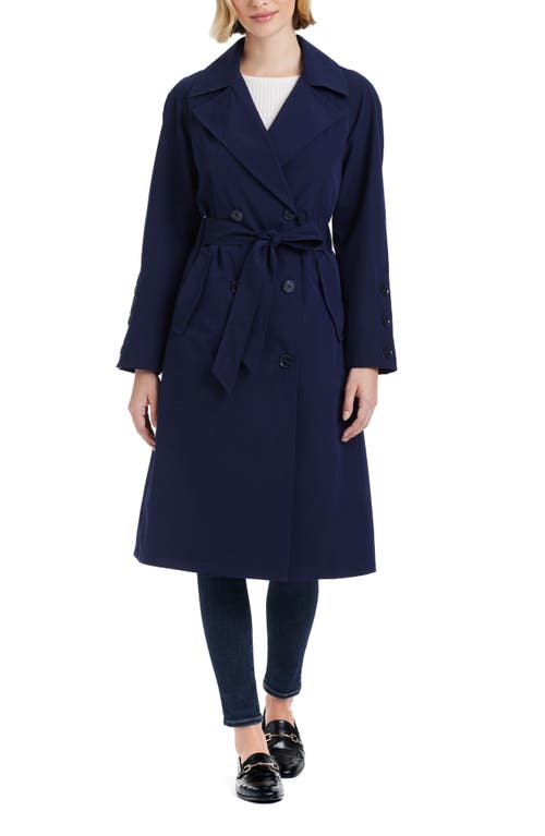 Kate Spade New York Double Breasted Trench Coat In Planetary Navy