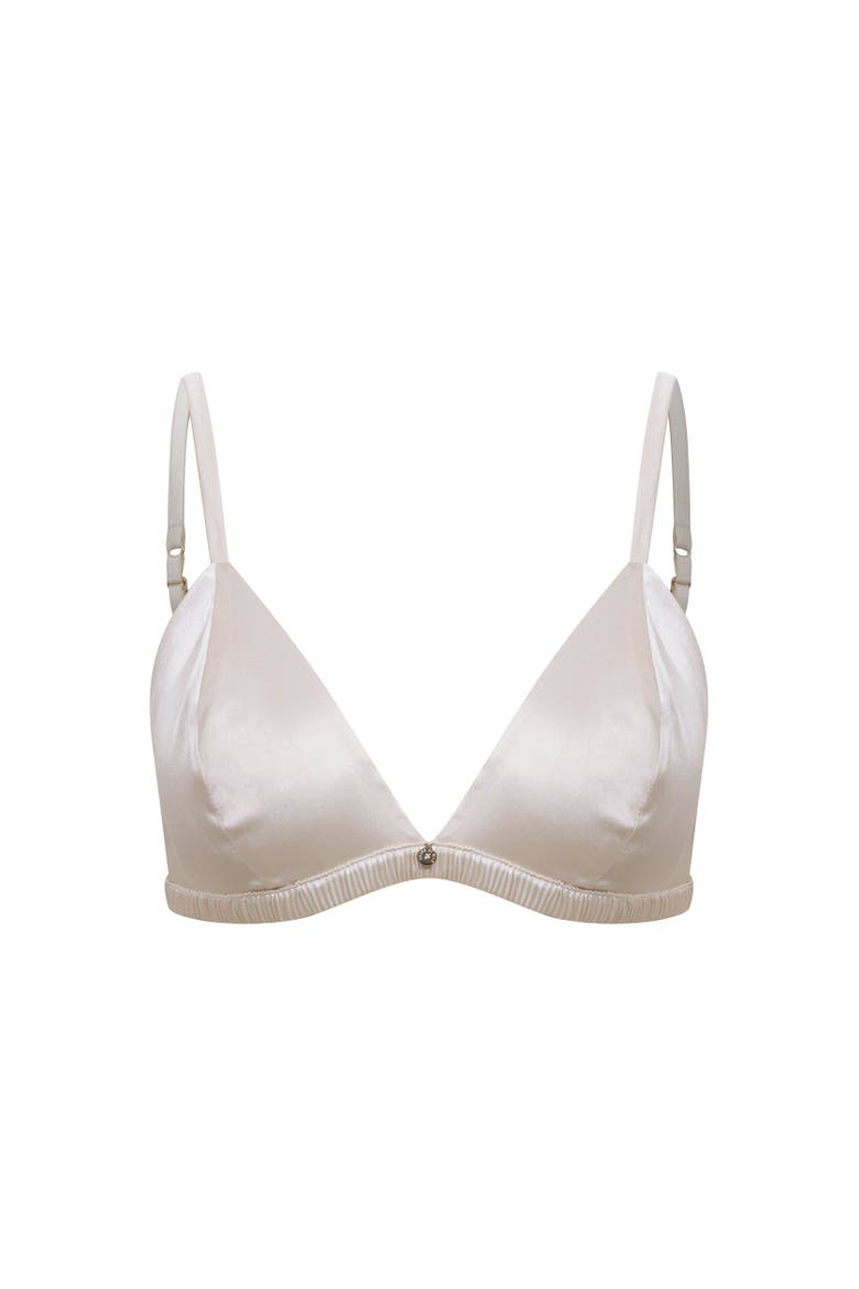 Silk Triangle Bra, Alternate, color, Champagne