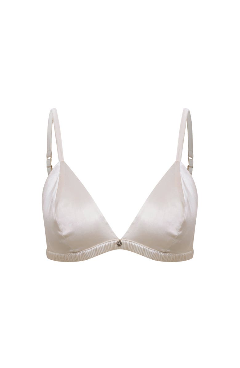 House Of Silk Silk Triangle Bra, Alternate, color, Champagne