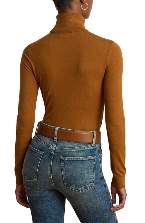 Ralph Lauren Lauren Slim Turtleneck Sweater In Brown