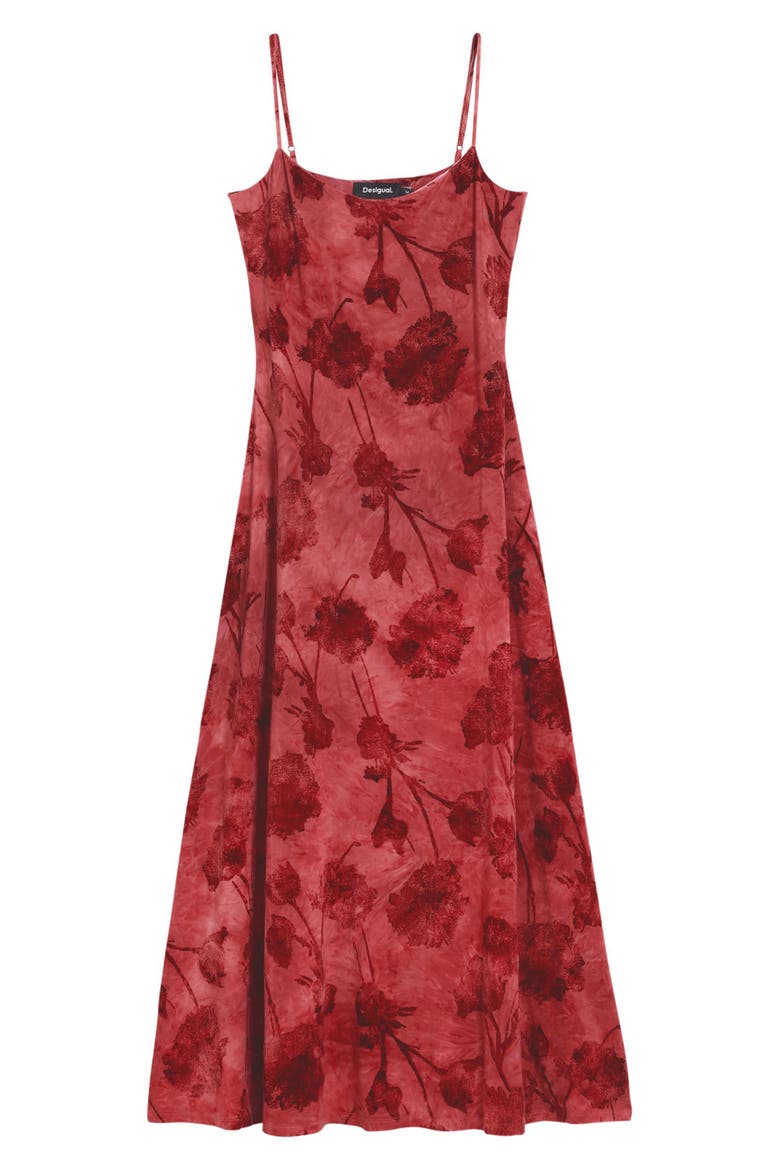 Printed Midi Slipdress, Alternate, color, RED