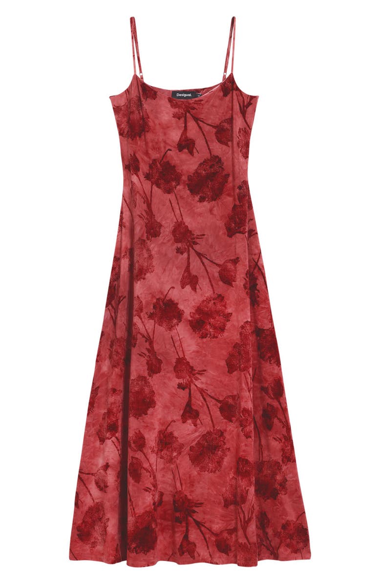 Desigual Printed Midi Slipdress, Alternate, color, Red