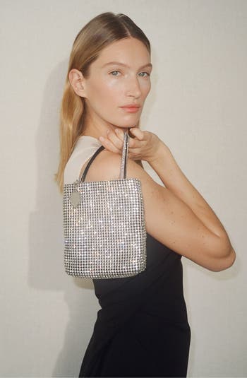 Key Item Crystal Embellished Top Handle Bag