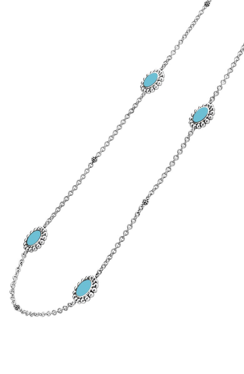 LAGOS Maya Blue Ceramic Station Necklace, Alternate, color,