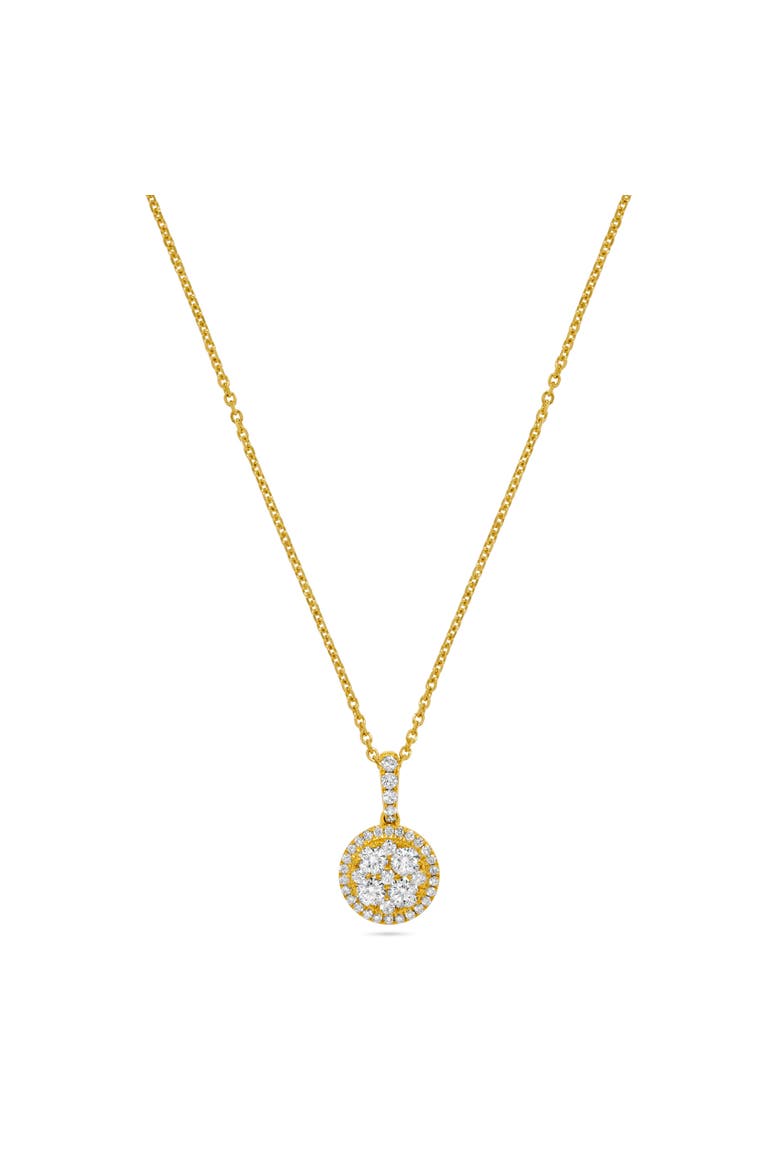 Circle Cluster Diamond Pendant Necklace in 14K Yellow Gold, Main, color, 14K Yellow Gold