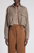 Moncler Houndstooth Wool Blend Blouson Jacket