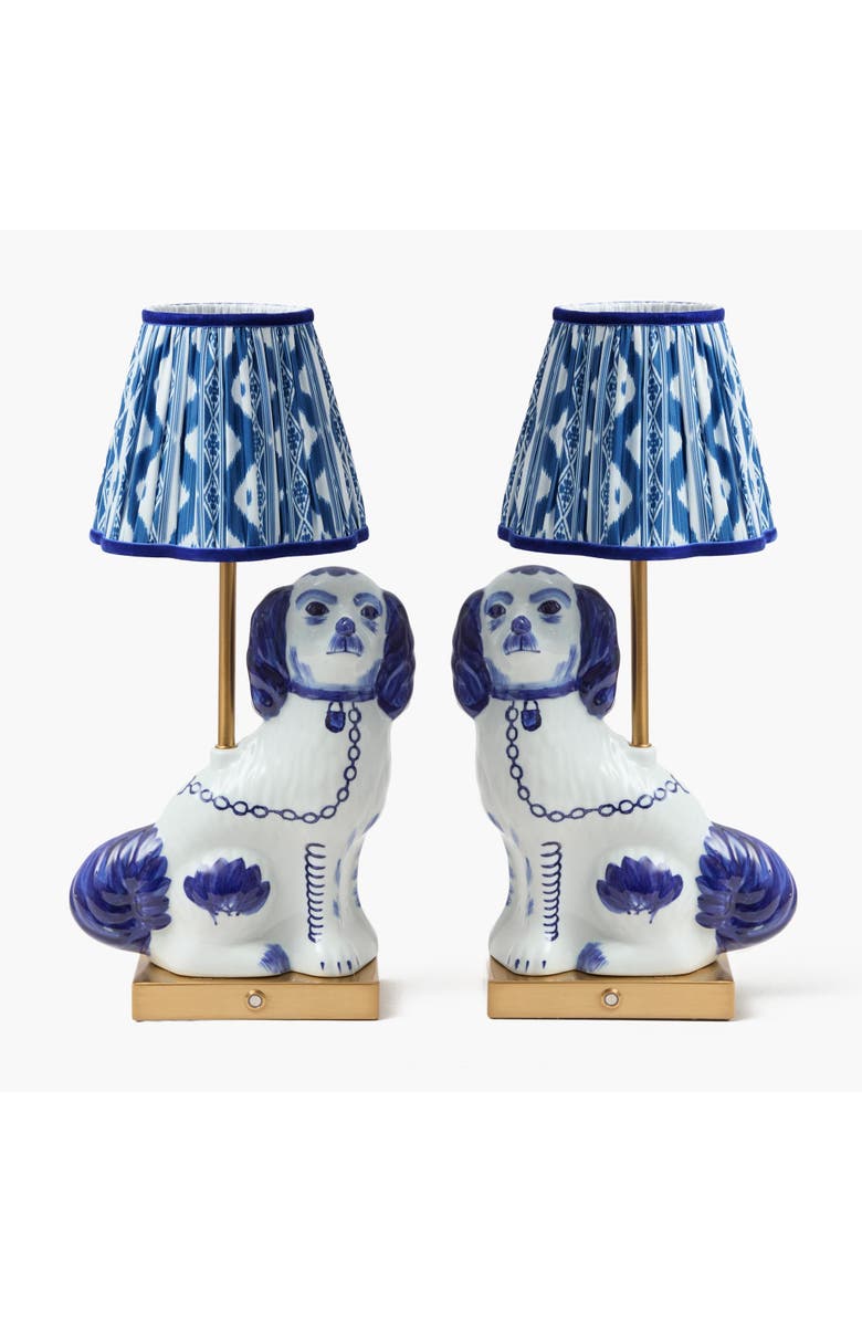 Mrs. Alice Cobalt Ikat Lampshade, Alternate, color, Blue