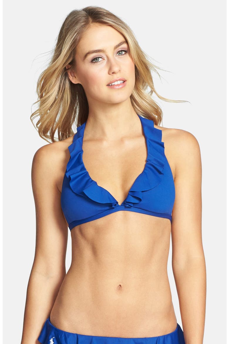 Blue Label Halter Bikini Top, Main, color, NAVY