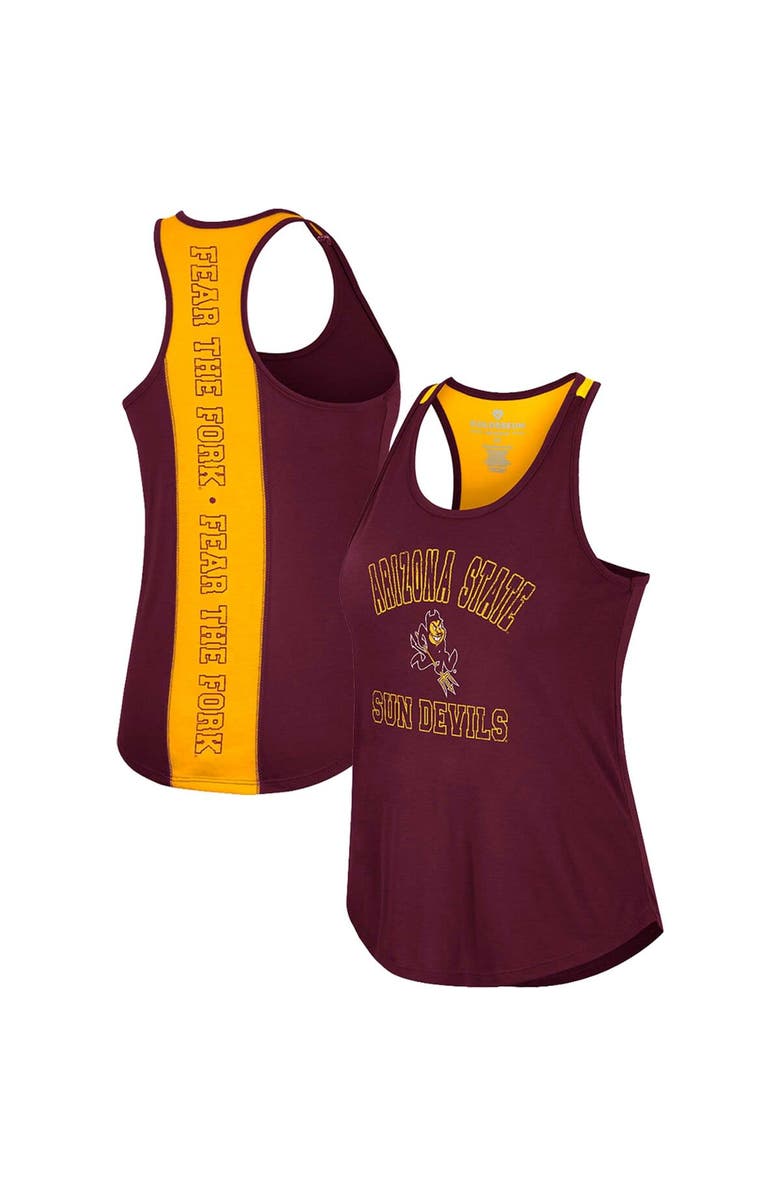 COLOSSEUM Women's Colosseum Maroon Arizona State Sun Devils 10 Days Racerback Scoop Neck Tank Top, Main, color, 